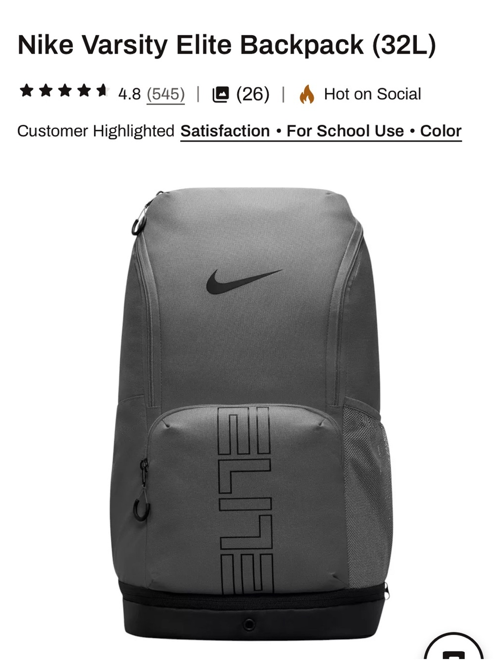 Nike Varsity Elite Backpack (32L)